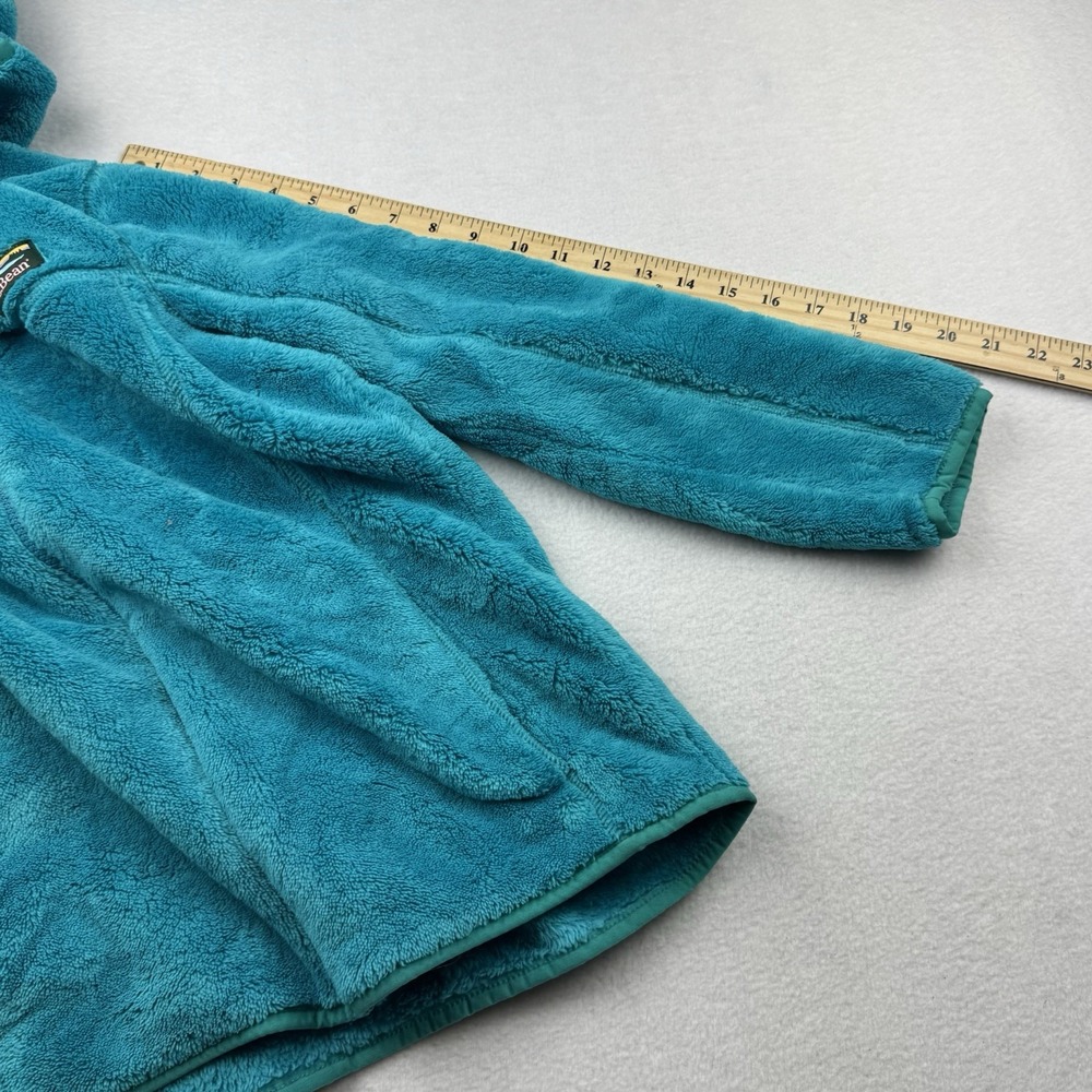 LL BEAN Kids L 14-16 Hi-Pile Fleece‎ Blue Full Zip Hooded Fleece Jacket Large - Picture 8 of 10